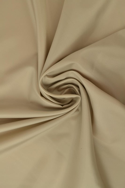 Taupe polyester foer – glat, let & let glans, metervare til erhverv (billede 1 af 5)