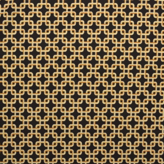 Mørkebrun lycra – kædeprint, 4-vejs stræk & hurtigtørrende, metervare til erhverv (billede 2 af 3)