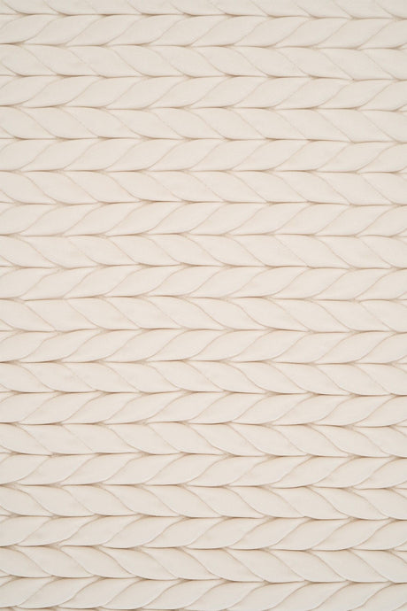 Cremet råhvid magic deluxe p301 – quiltet velour med fin fletning, metervare til erhverv (billede 2 af 5)