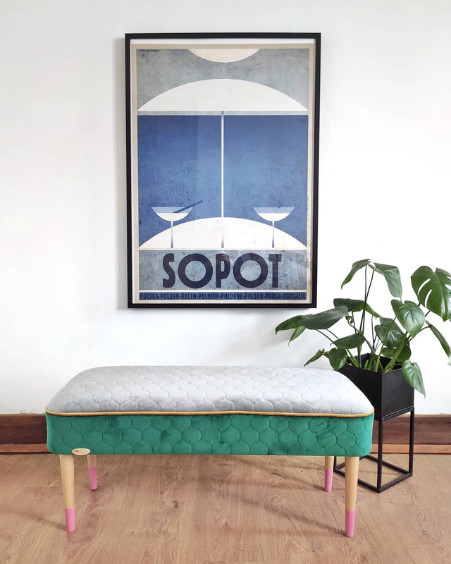 Klassisk marineblå magic velvet 3D – quiltet velour med bølgemønster, metervare til erhverv (billede 8 af 8)