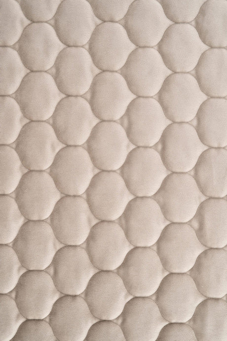 Varm sandbeige magic velvet 3D – quiltet velour med dråbemønster, metervare til erhverv (billede 2 af 8)