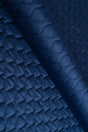 Klassisk marineblå magic velvet 3D – quiltet velour med zigzagmønster, metervare til erhverv (billede 1 af 8)