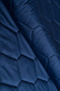 Klassisk marineblå magic velvet 3D – quiltet velour med sekskantmønster, metervare til erhverv (billede 1 af 8)