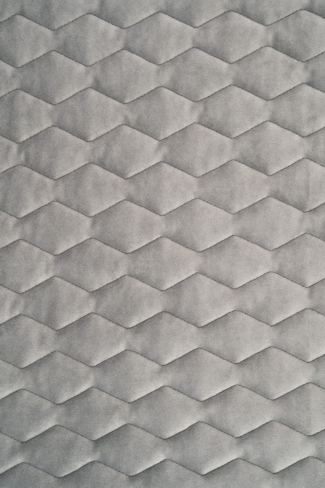 Rolig stengrå magic velvet 3D – quiltet velour med zigzagmønster, metervare til erhverv (billede 2 af 8)
