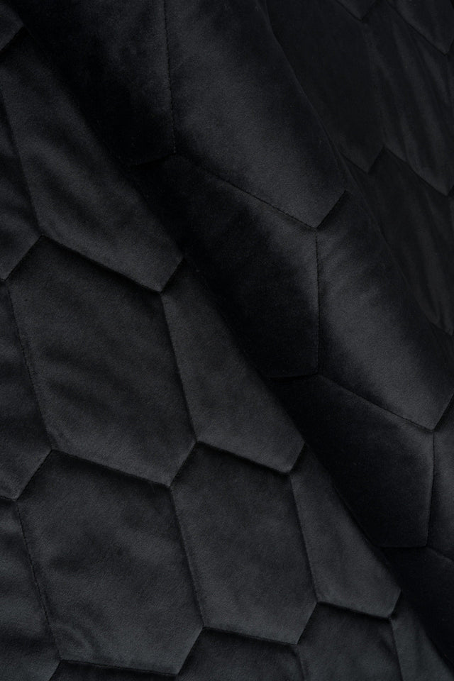 Mat natsort magic velvet 3D – quiltet velour med sekskantmønster, metervare til erhverv (billede 1 af 8)