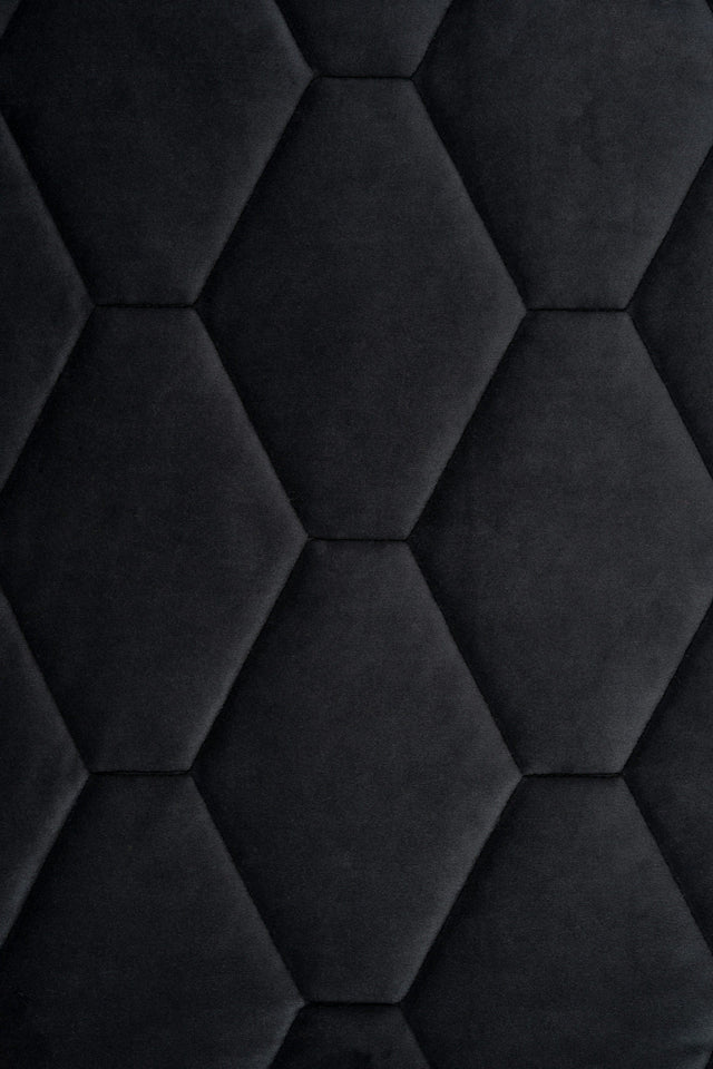 Mat natsort magic velvet 3D – quiltet velour med sekskantmønster, metervare til erhverv (billede 2 af 8)