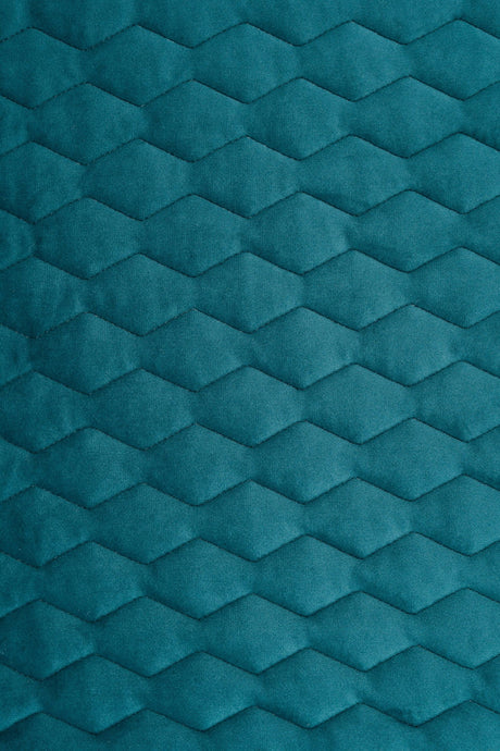 Dyb laguneturkis magic velvet 3D – quiltet velour med zigzagmønster, metervare til erhverv (billede 2 af 8)