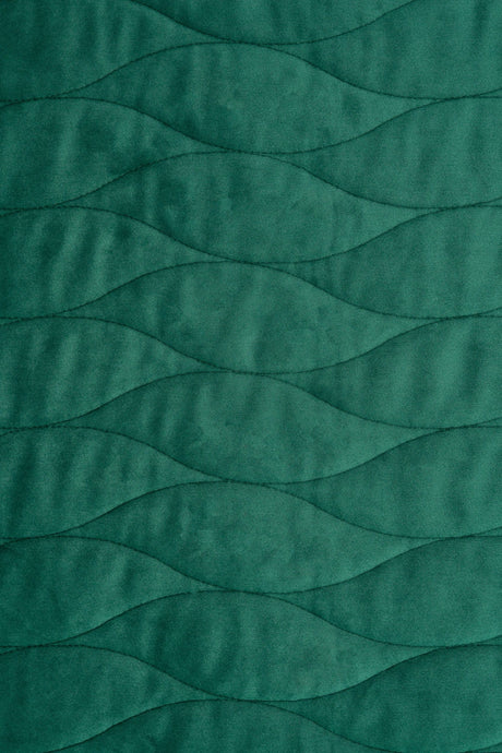 Mørk smaragdgrøn magic velvet 3D – quiltet velour med bølgemønster, metervare til erhverv (billede 2 af 8)
