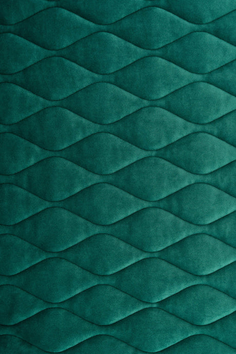 Mørk smaragdgrøn magic velvet 3D – quiltet velour med bladmønster, metervare til erhverv (billede 2 af 8)