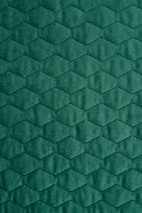 Mørk smaragdgrøn magic velvet 3D – quiltet velour med zigzagmønster, metervare til erhverv (billede 2 af 8)