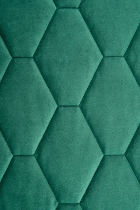 Mørk smaragdgrøn magic velvet 3D – quiltet velour med sekskantmønster, metervare til erhverv (billede 2 af 8)