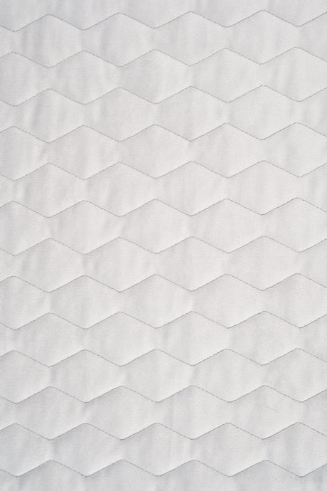 Klar snehvid magic velvet 3D – quiltet velour med zigzagmønster, metervare til erhverv (billede 2 af 8)