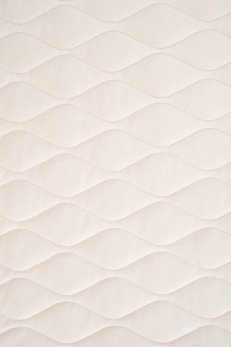 Varm elfenbenshvid magic velvet 3D – quiltet velour med bladmønster, metervare til erhverv (billede 2 af 8)