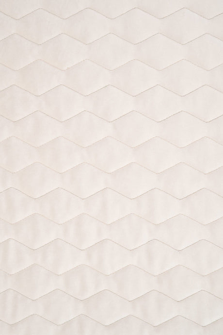 Varm elfenbenshvid magic velvet 3D – quiltet velour med zigzagmønster, metervare til erhverv (billede 2 af 8)