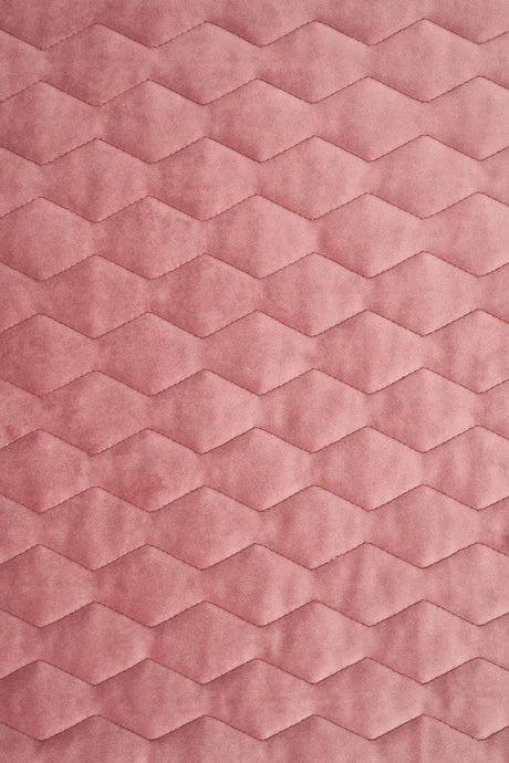 Støvet gammelrosa magic velvet 3D – quiltet velour med zigzagmønster, metervare til erhverv (billede 2 af 8)