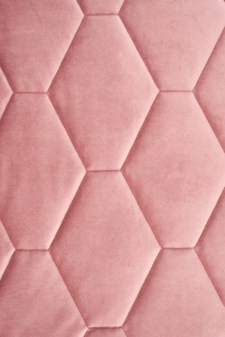 Støvet gammelrosa magic velvet 3D – quiltet velour med sekskantmønster, metervare til erhverv (billede 2 af 8)