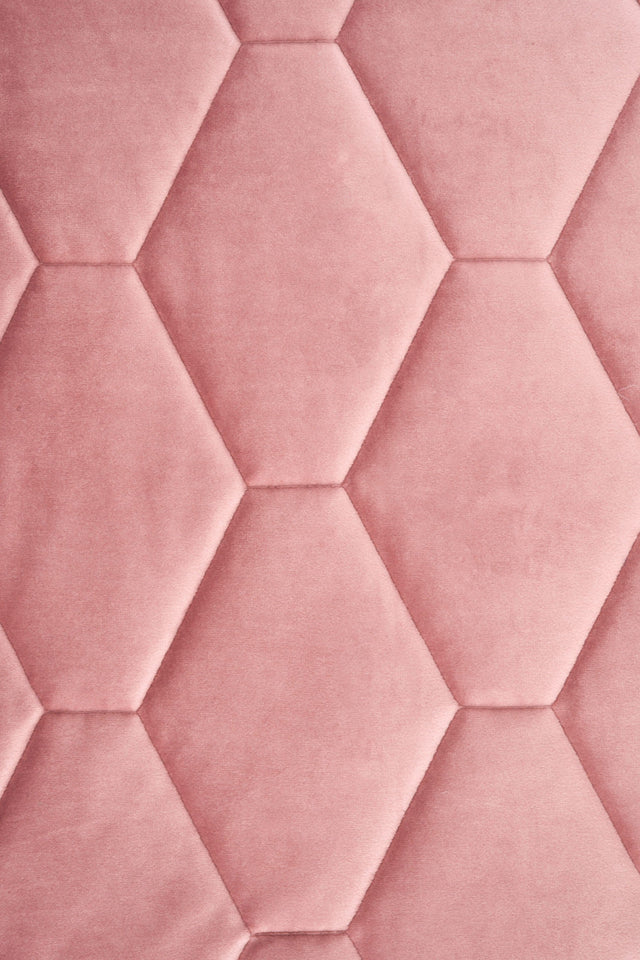 Støvet gammelrosa magic velvet 3D – quiltet velour med sekskantmønster, metervare til erhverv (billede 2 af 8)