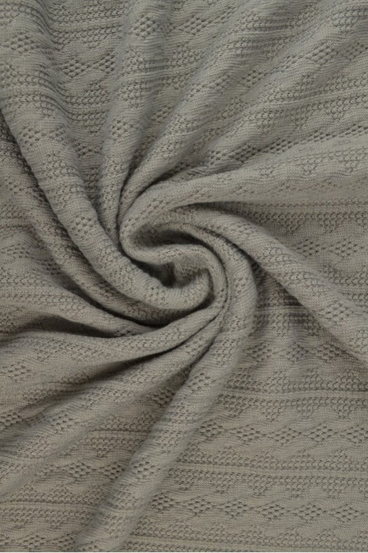 Mørkegrå jacquard-kabelstrik, metervare til erhverv (billede 1 af 2)