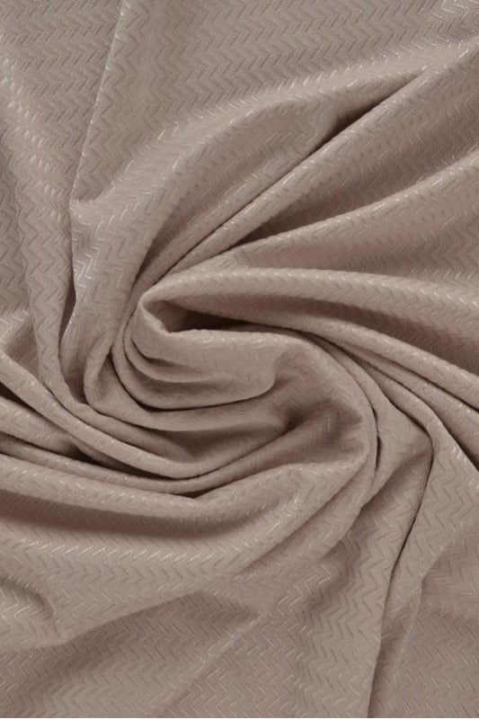Beige polyamid-elastan jersey med sildeben, i drapering (billede 1 af 6)