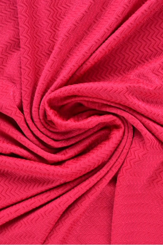 Hindbærrød polyamid-elastan jersey med sildeben, i drapering (billede 1 af 6)