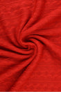Rød jacquard-kabelstrik, metervare til erhverv (billede 1 af 2)