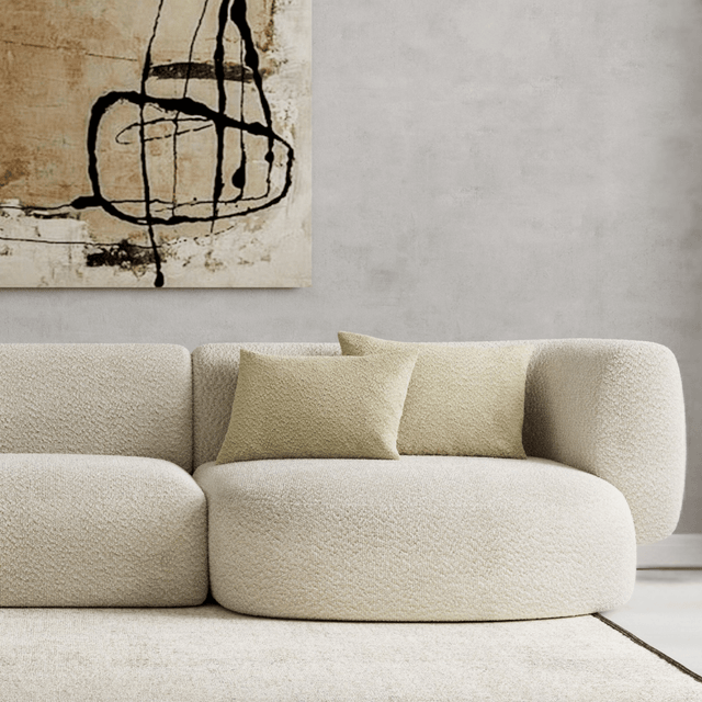 CREMET HØRHVID SANDU MØBELSTOF – BOUCLÉ-LOOK & BRANDHÆMMENDE