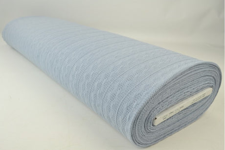 Sølvgrå jacquard-kabelstrik, metervare til erhverv (billede 2 af 2)