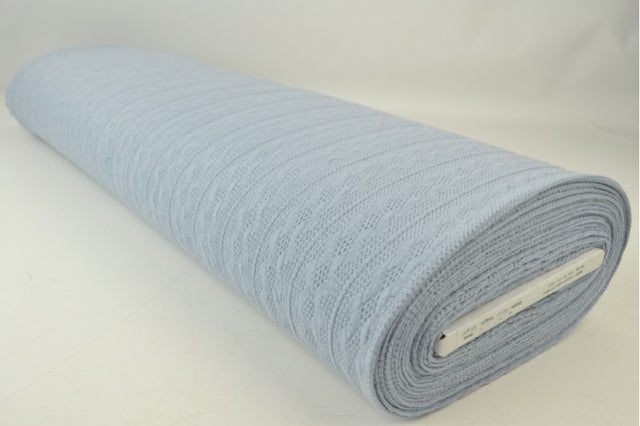 Sølvgrå jacquard-kabelstrik, metervare til erhverv (billede 2 af 2)