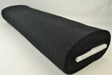 Sort jacquard-kabelstrik, metervare til erhverv (billede 2 af 2)