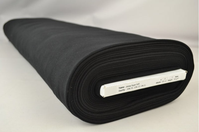 Sort supersoft jersey, metervare til erhverv (billede 2 af 2)