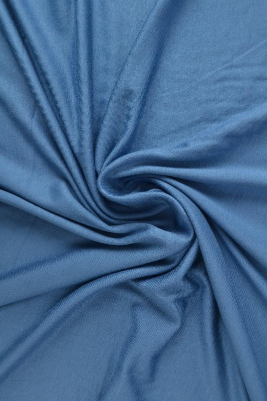 Stålblå viskosejersey, metervare til erhverv (billede 1 af 4)