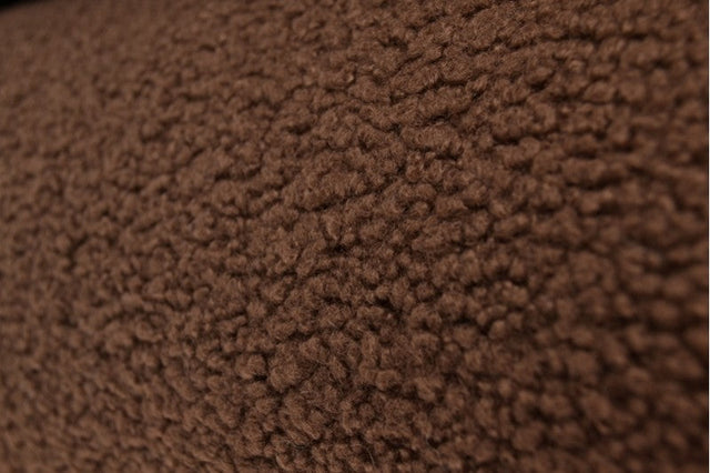 SØLVGRÅ TEDDY STOF MED STRÆK – BLØDT & VARMEISOLERENDE