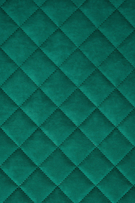 Klar malakitgrøn Uttario velvet 3D – quiltet velour med viftemønster, metervare til erhverv (billede 2 af 3)