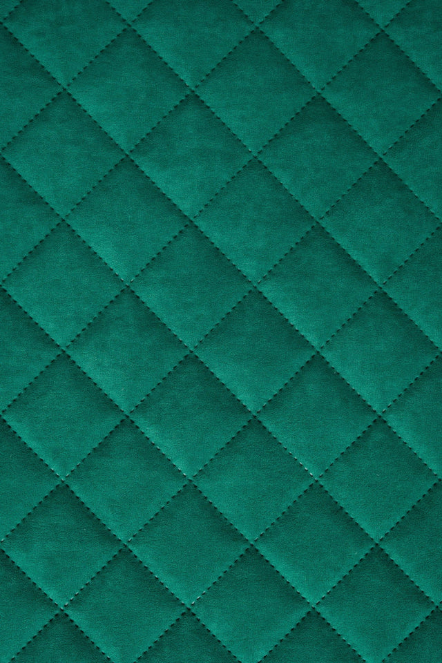 Klar malakitgrøn Uttario velvet 3D – quiltet velour med viftemønster, metervare til erhverv (billede 2 af 3)