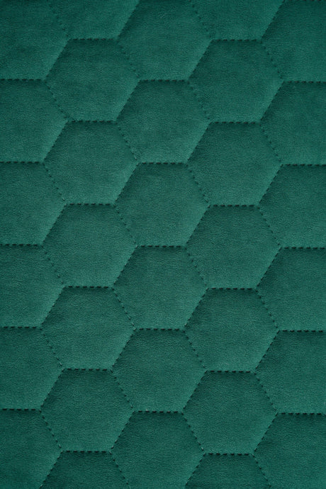 Klar malakitgrøn Uttario velvet 3D – quiltet velour med sekskantmønster, metervare til erhverv (billede 2 af 3)