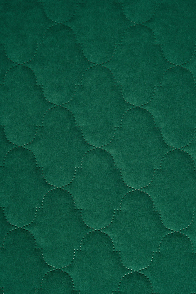 Klar malakitgrøn Uttario velvet 3D – quiltet velour med boblemønster, metervare til erhverv (billede 2 af 3)