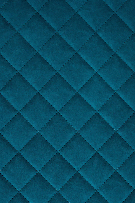 Mørk fjordblå Uttario velvet 3D – quiltet velour med viftemønster, metervare til erhverv (billede 2 af 3)