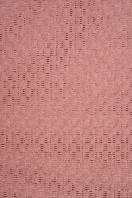 Blød koralrosa Uttario velvet 3D – quiltet velour med fint bølgemønster, metervare til erhverv (billede 2 af 3)