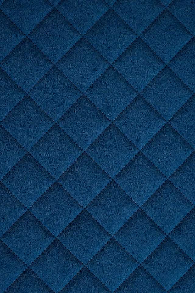 Mørk safirblå Uttario velvet 3D – quiltet velour med viftemønster, metervare til erhverv (billede 2 af 3)