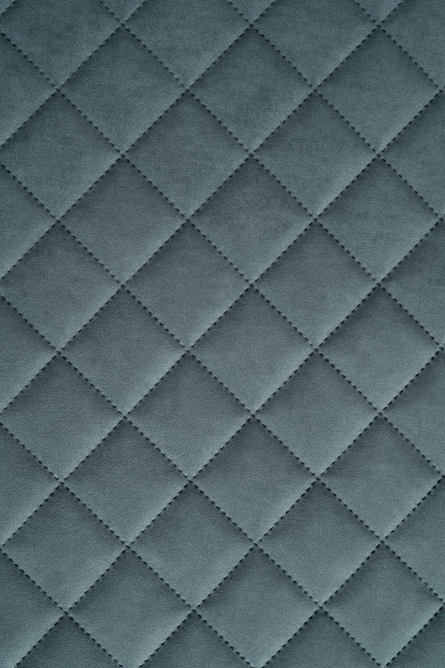 Mørk stormgrå Uttario velvet 3D – quiltet velour med viftemønster, metervare til erhverv (billede 2 af 3)