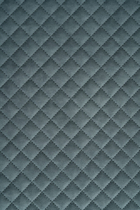 Mørk stormgrå Uttario velvet 3D – quiltet velour med rudemønster, metervare til erhverv (billede 2 af 3)