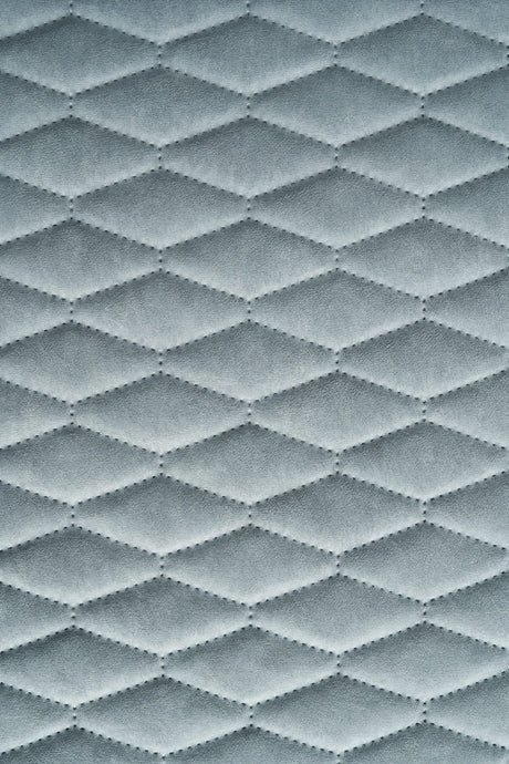 Lys tågegrå Uttario velvet 3D – quiltet velour med bladmønster, metervare til erhverv (billede 2 af 3)