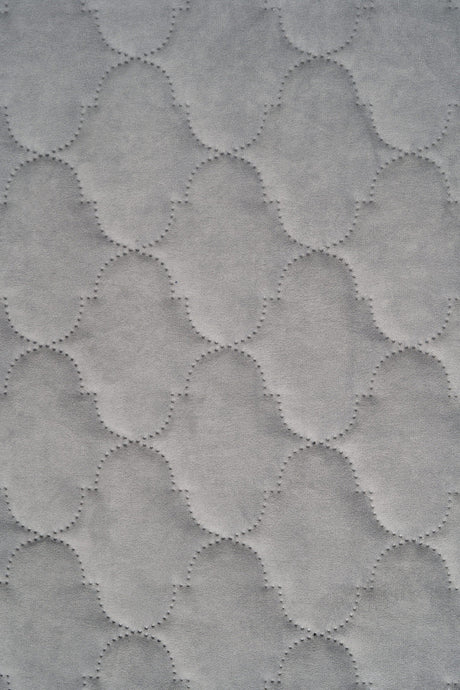 Lys tågegrå Uttario velvet 3D – quiltet velour med boblemønster, metervare til erhverv (billede 2 af 3)