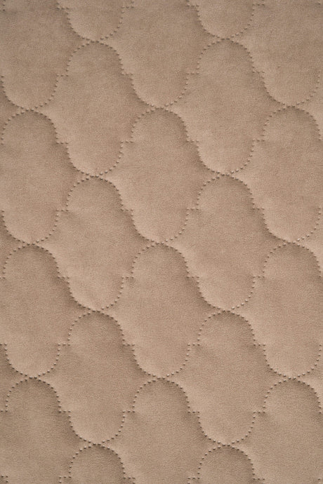 Lun klitbeige Uttario velvet 3D – quiltet velour med boblemønster, metervare til erhverv (billede 2 af 3)