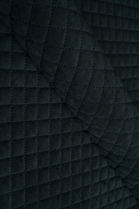 Mørk grafitsort Uttario velvet 3D – quiltet velour med rudemønster, metervare til erhverv (billede 1 af 3)