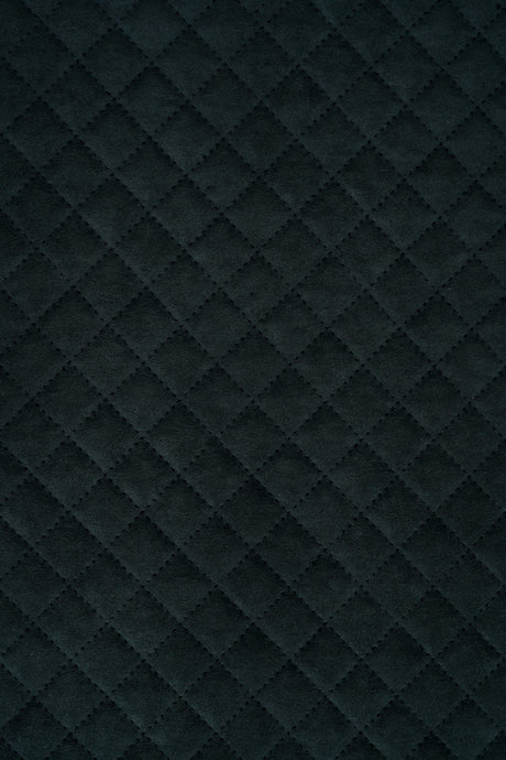 Mørk grafitsort Uttario velvet 3D – quiltet velour med rudemønster, metervare til erhverv (billede 2 af 3)