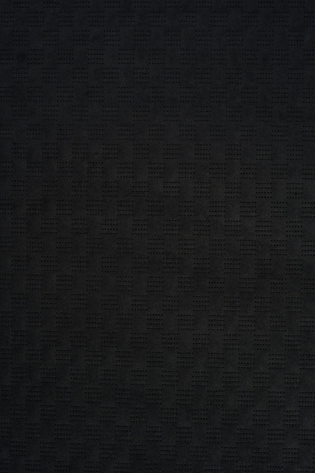 Mørk grafitsort Uttario velvet 3D – quiltet velour med fint bølgemønster, metervare til erhverv (billede 1 af 2)