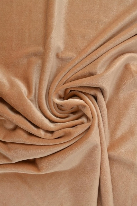 Camel velour med stræk, metervare til erhverv (billede 1 af 6)