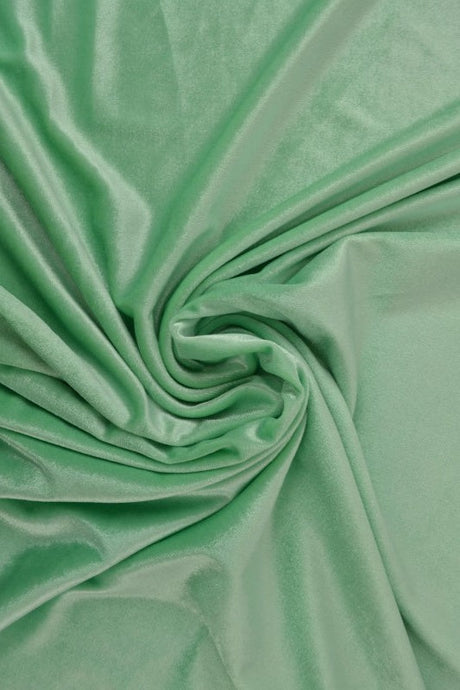 Pastelgrøn velour med stræk, metervare til erhverv (billede 1 af 6)