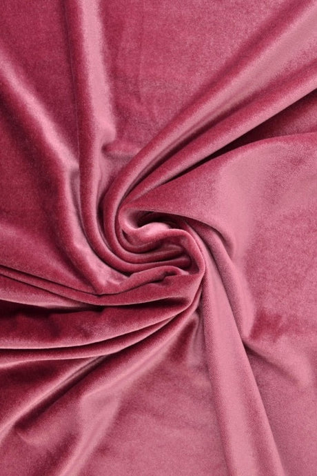 Rosa velour med stræk, metervare til erhverv (billede 1 af 6)